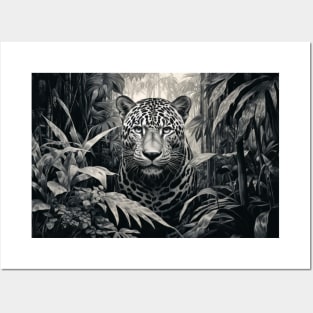 Panther Animal Predator Wild Nature Ink Sketch Style Posters and Art